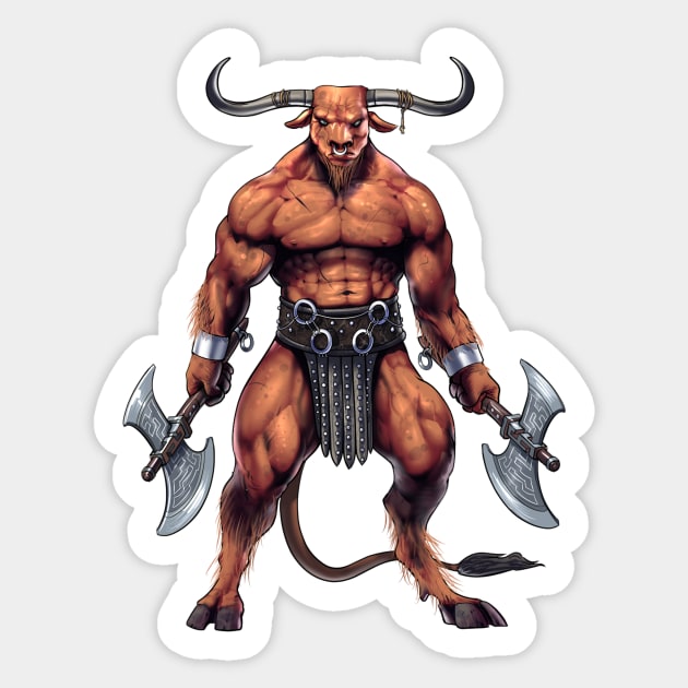 Ancient Greek Mythology Minotaur Sticker by underheaven